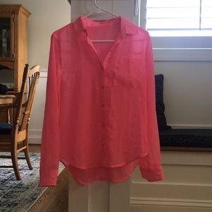 Pink Forever 21 Button Up Blouse